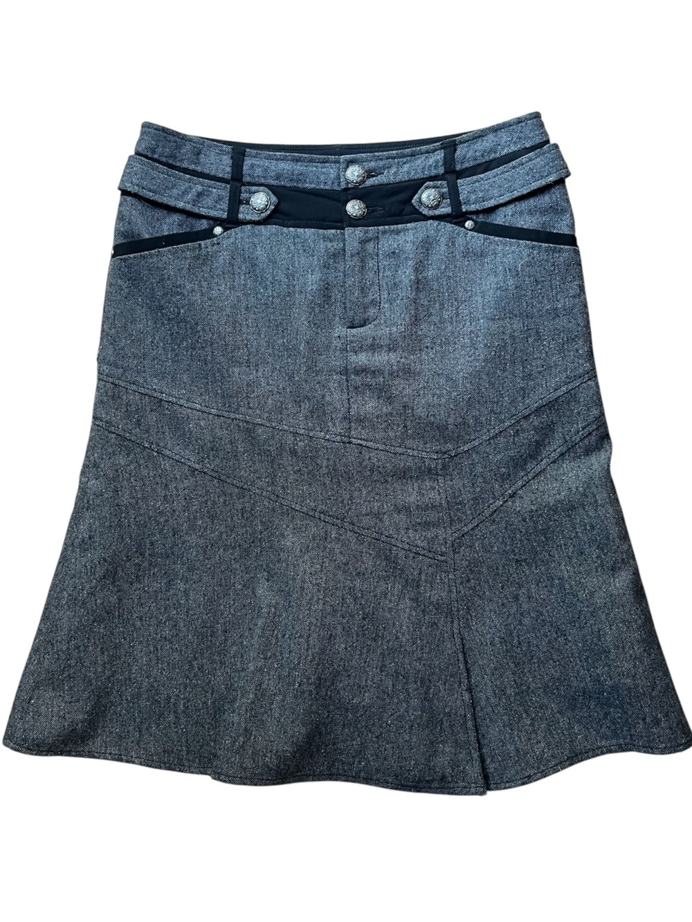Classic Gray A-Line Wool Blend Skirt